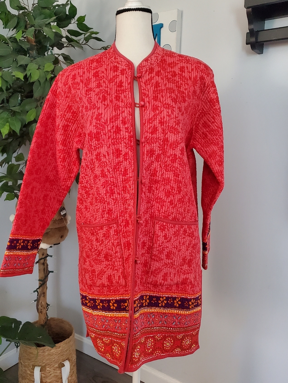 ORVIS Quilted Reversible Jacket Tunic Chore Coat M